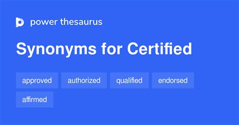 synonyms of certified.